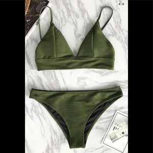 Cupshe Relaxation Exercises Solid Bikini Set